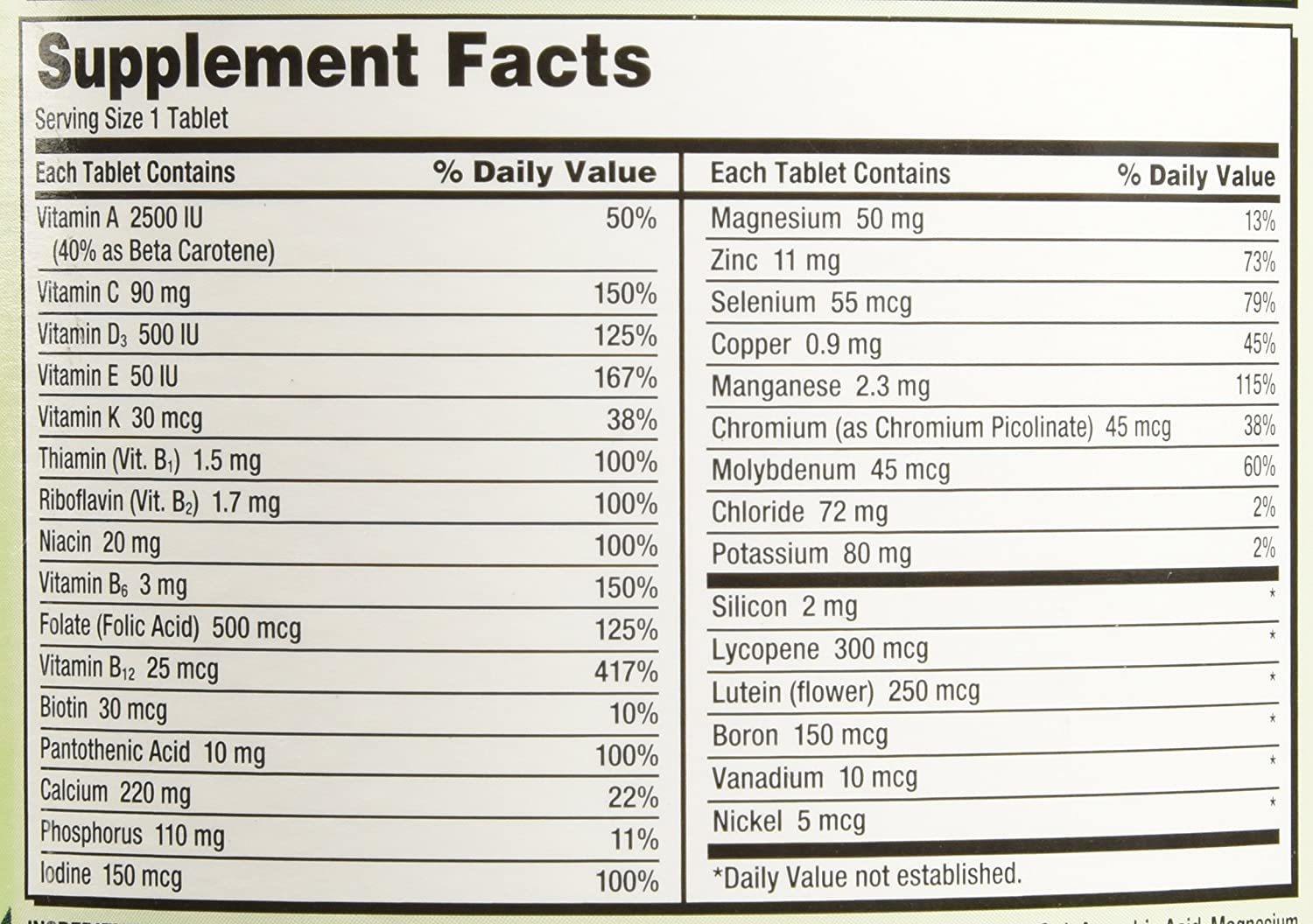 Kirkland Signature Daily Multi Vitamins & Minerals 500 Tablets