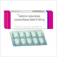 500 मिलीग्राम मेटफॉर्मिन हाइड्रोक्लोराइड सस्टेन्ड रिलीज टैबलेट आईपी