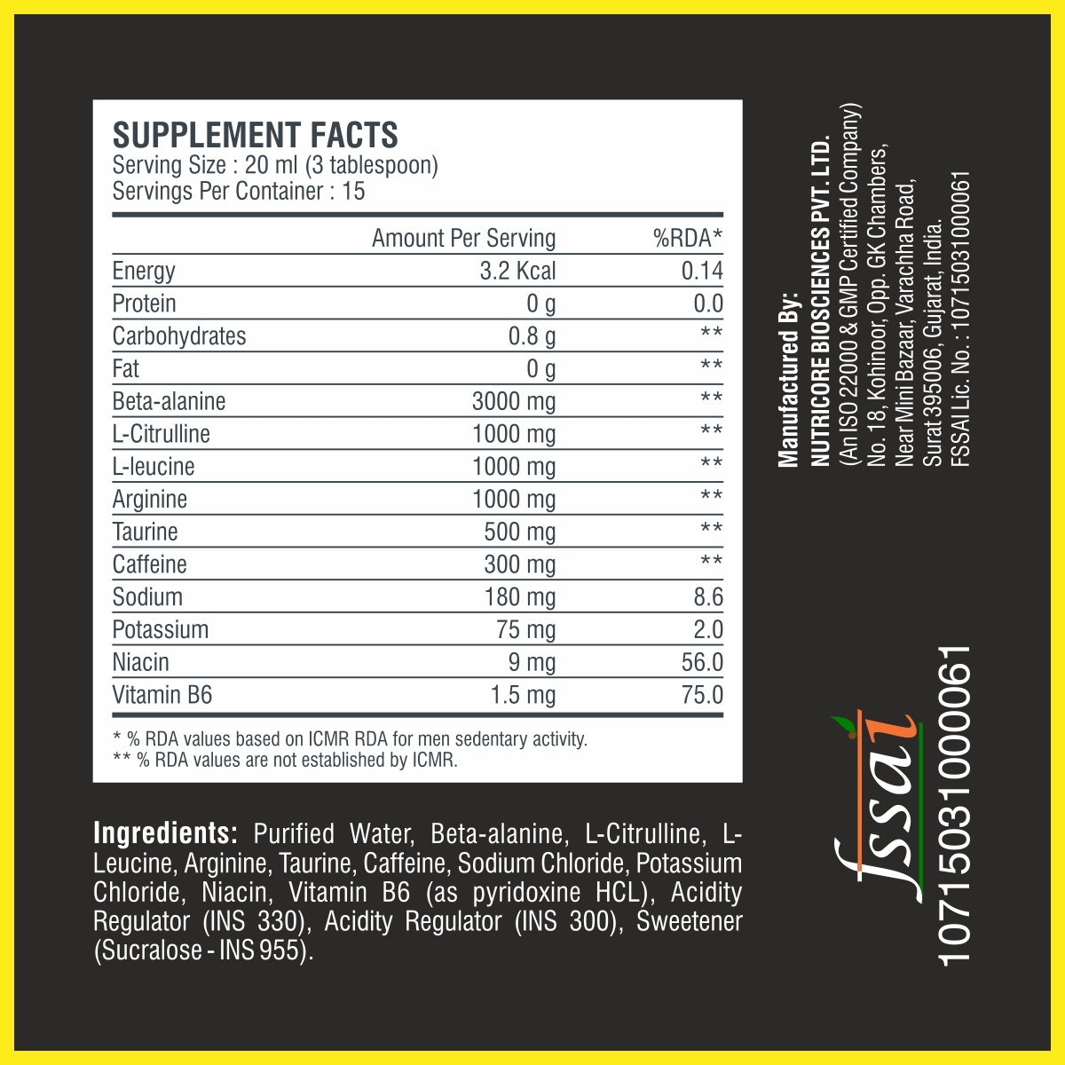 Pre-workout Liquid Efficacy: Promote Nutrition