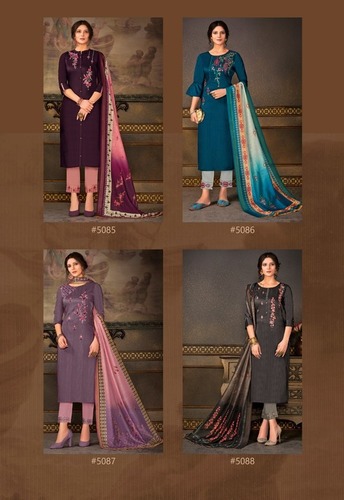 Madhubala Silk Salwar Suits Set - Color: As Per Catalogue