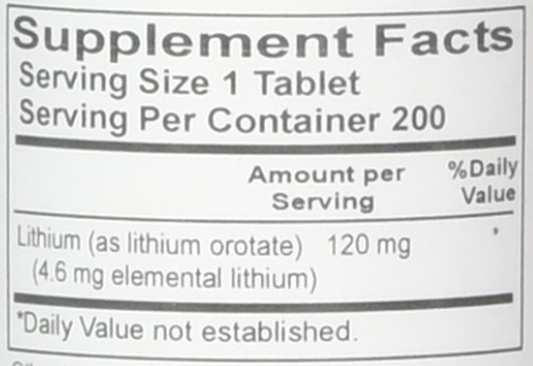Advanced Research Nci (Dr Hans Nieper) Lithium Orotate 120 Mg, 200 Tabs Efficacy: Promote Healthy & Growth