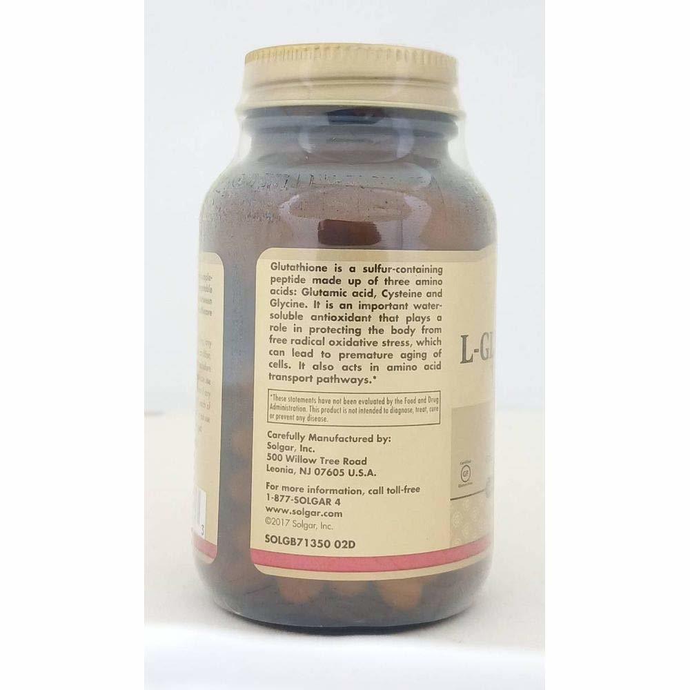 Solgar - Reduced L-glutathione 250 Mg, 60 Vegetarian Capsules | Dairy-free, Gluten-free, No Artificial Additives