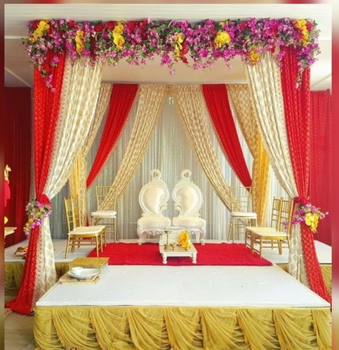 फैब्रिक वेडिंग मंडप कम स्टेज