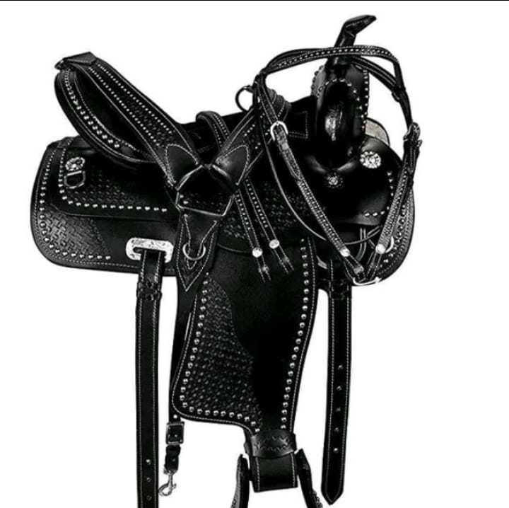 Horse Saddle - Leather, 16 Inch Seat Size, Brown Color | Full Quarter Horse Tree Type, 28 Inch Flap Length, 30 Inch Stirrup Length, 35 Lbs Weight