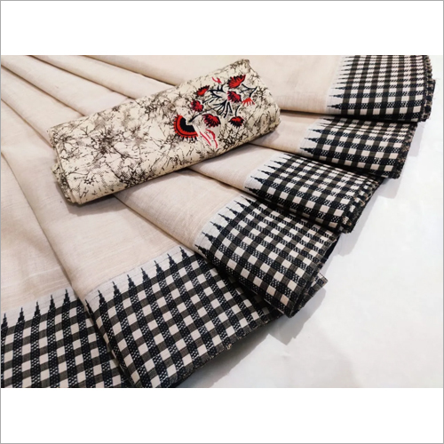 कैज़ुअल महिलाओं की 100 प्रतिशत कॉटन साड़ी