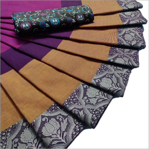Ladies Fancy Border Saree - Cotton Material, Casual Wear For Everyday Elegance - Unique Indian Style With Decorative Borders