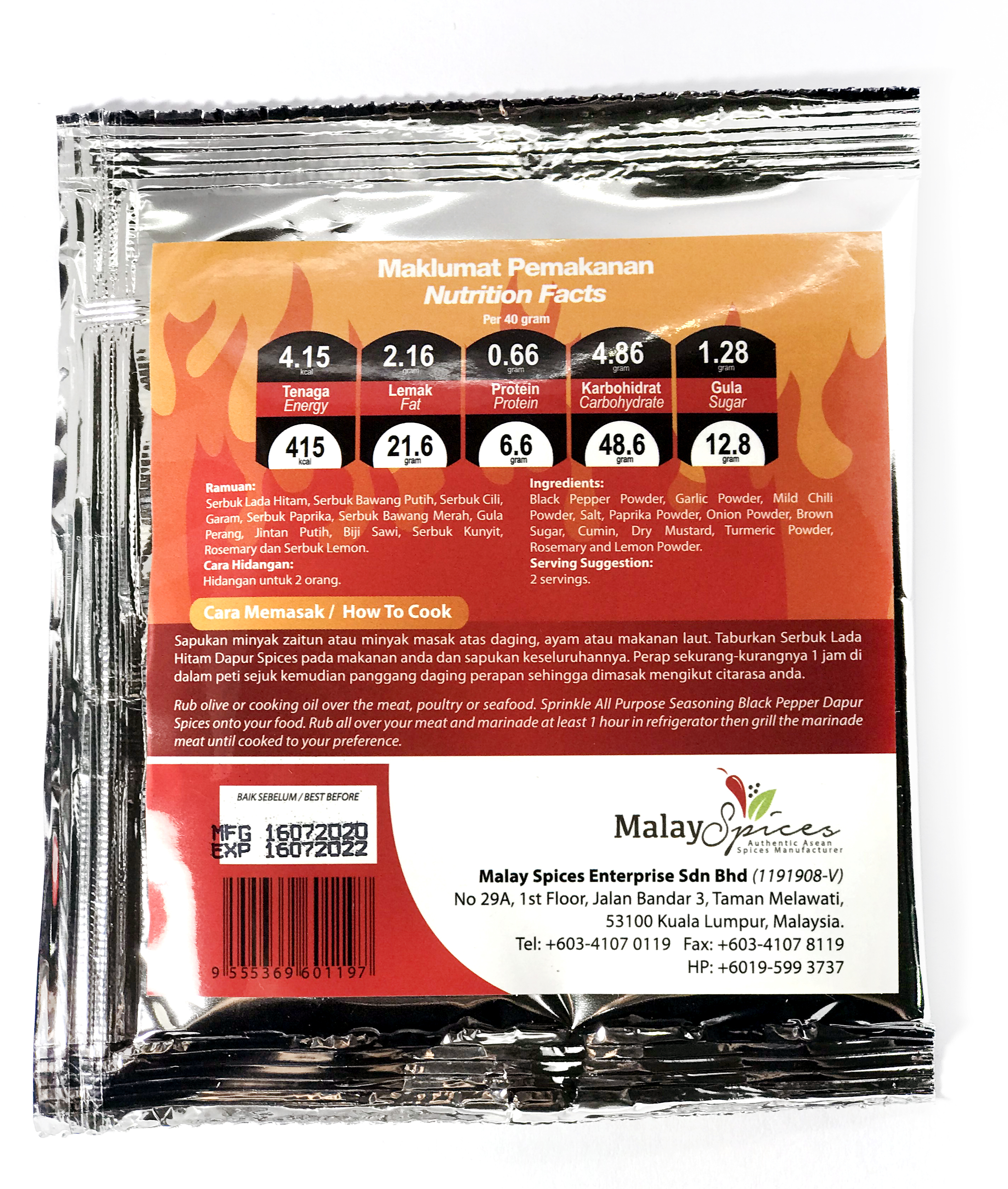 Powder Black Pepper Seasoning Rub