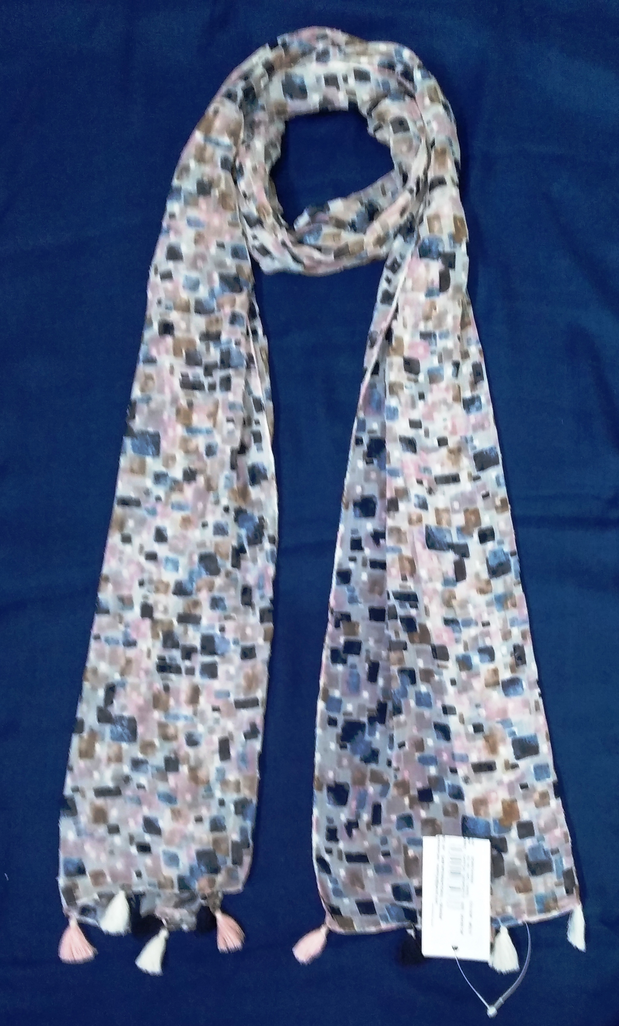 Fringes Scarves - Polyester Chiffon, 33 X 180 Cm | Custom Design Welcome, Machine Made, High-quality Printed Patterns For Women