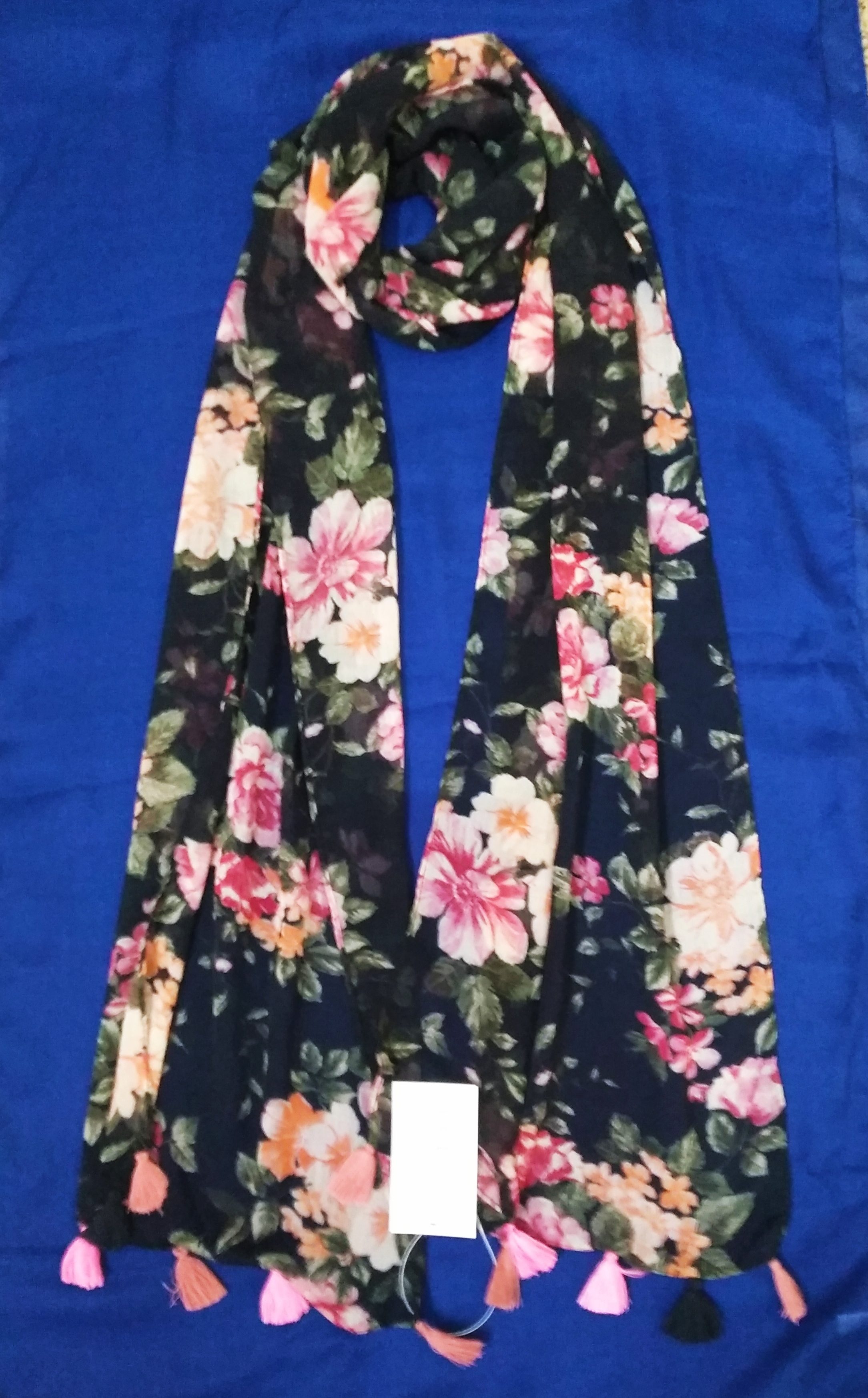 Fringes Scarves - Polyester Chiffon, 33 X 180 Cm | Custom Design Welcome, Machine Made, High-quality Printed Patterns For Women