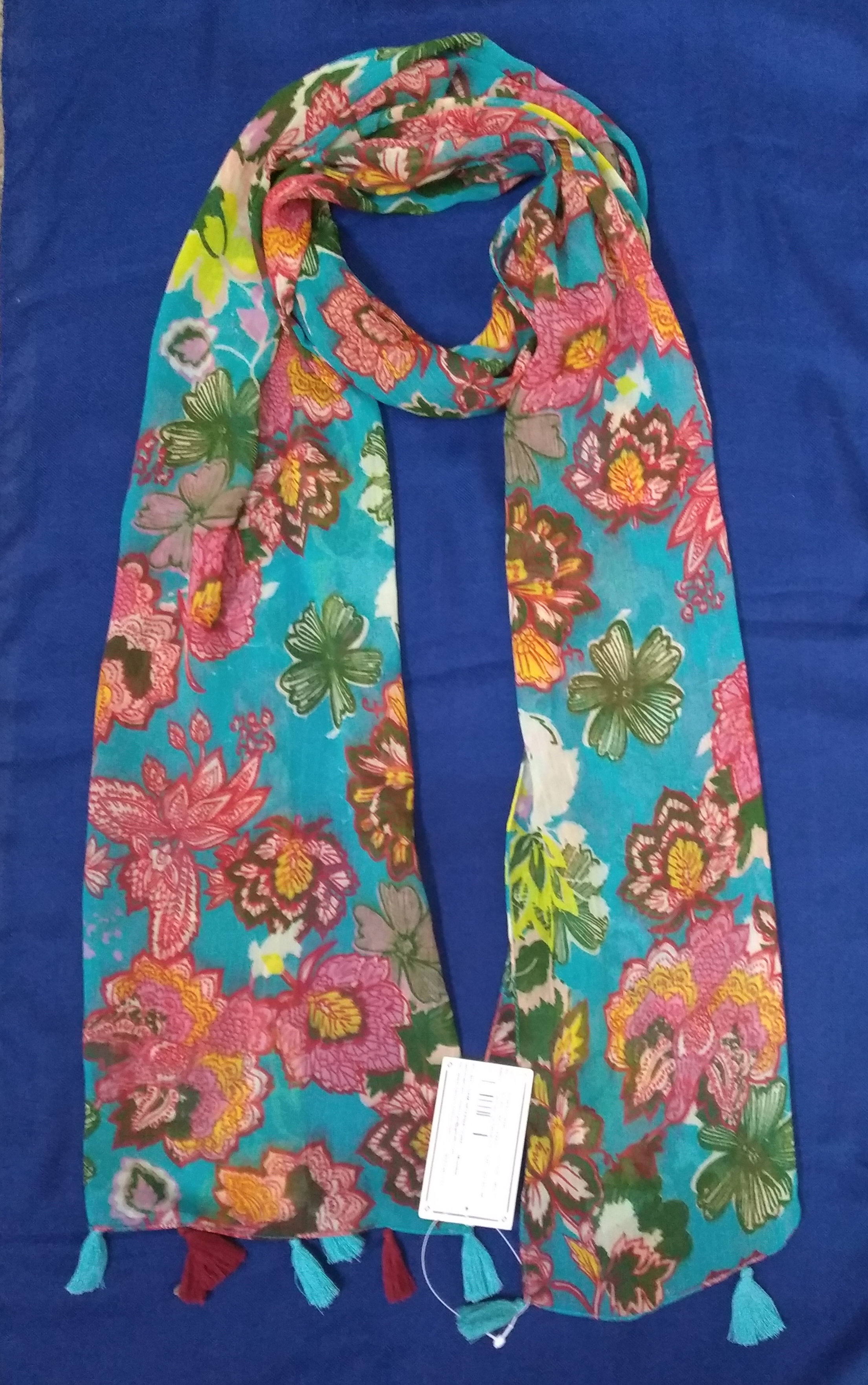 Fringes Scarves - Polyester Chiffon, 33 X 180 Cm | Custom Design Welcome, Machine Made, High-quality Printed Patterns For Women