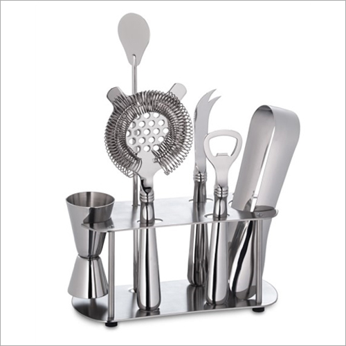 स्टैंड के साथ बारसेट 6 पीस बार टूल सेट