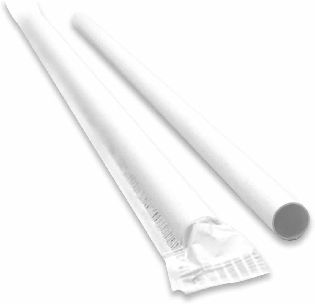 Fda Approved Paper Straws - Individually Wrapped Dye Free, Size 8mm X 200mm