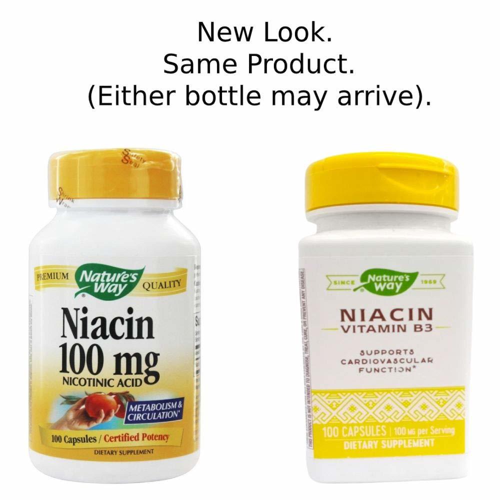 Natures Way Niacin 100 Mg Nicotinic Acid For Metabolism & Circulation 100 Capsules