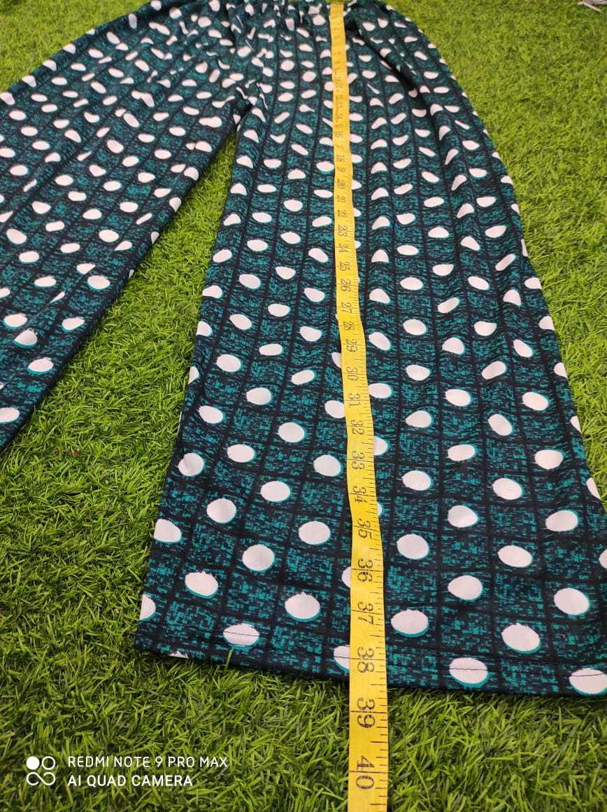 Printed Plazo - Lycra Fabric, One Size Fits All (L, Xl, Xxl) | Breathable, Washable, Random Printed Designs For Everyday Comfort