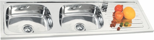 ड्रेन बोर्ड किचन सिंक के साथ डबल बाउल