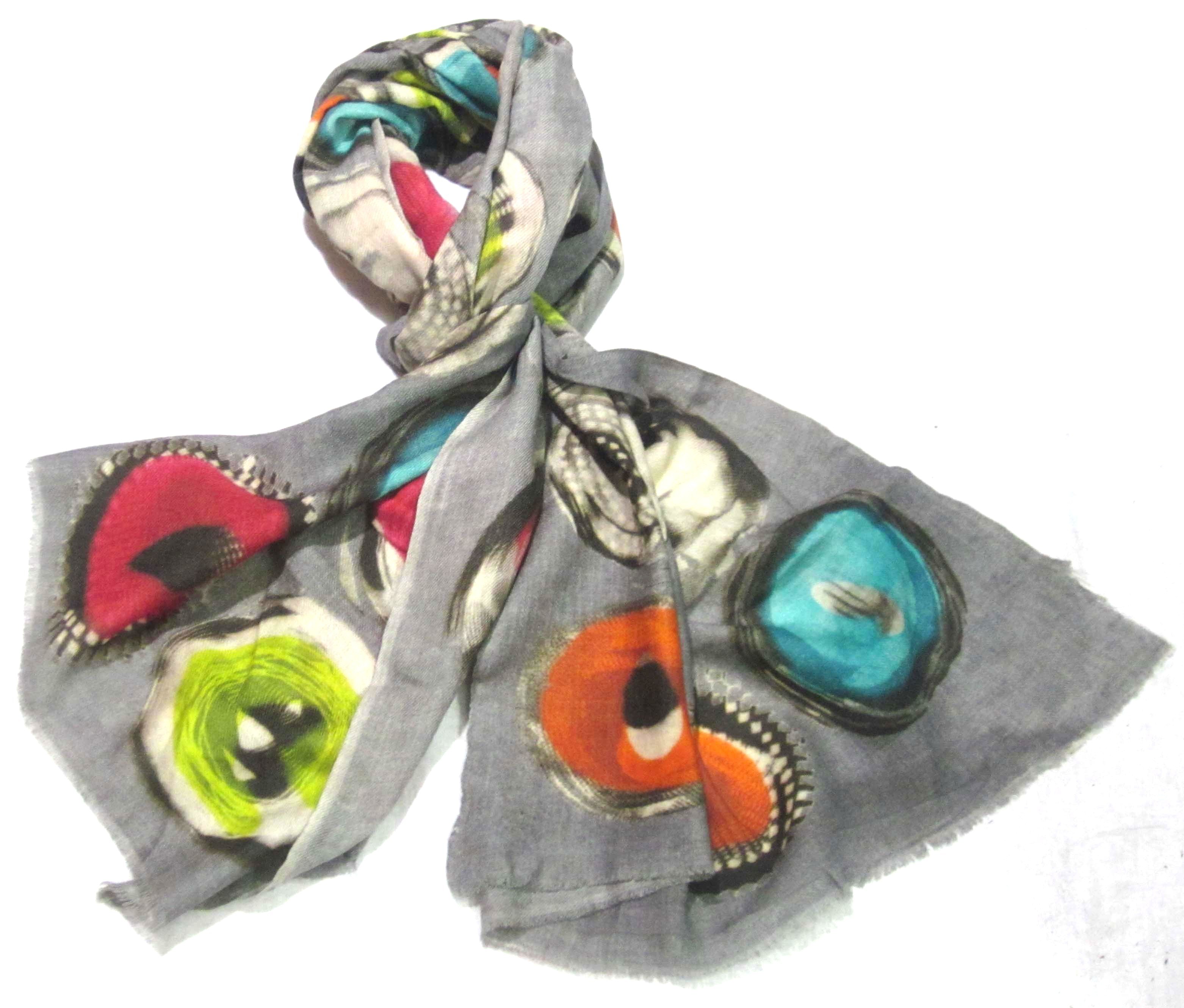 Wool Digital Printed Shawl - 70x180 Cm, Customizable Size And Color Options, Printed Pattern, Machine Knitted, Ideal For Daily Use In Summer And Winter