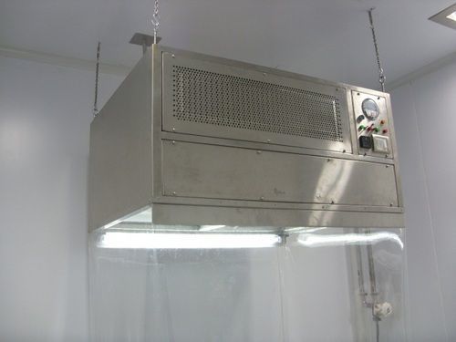Ceiling Suspended Vertical Laminar Air Flow - Stainless Steel, 610x610x610 Mm | Hepa And Pre-filter, Uv And Led Lighting, Anti-static Pvc Strip Curtains