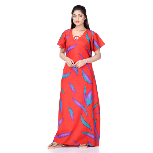 Cotton Nighty - Premium Cotton, Large and XL Sizes Available, Assorted Colors and Prints, Front Design