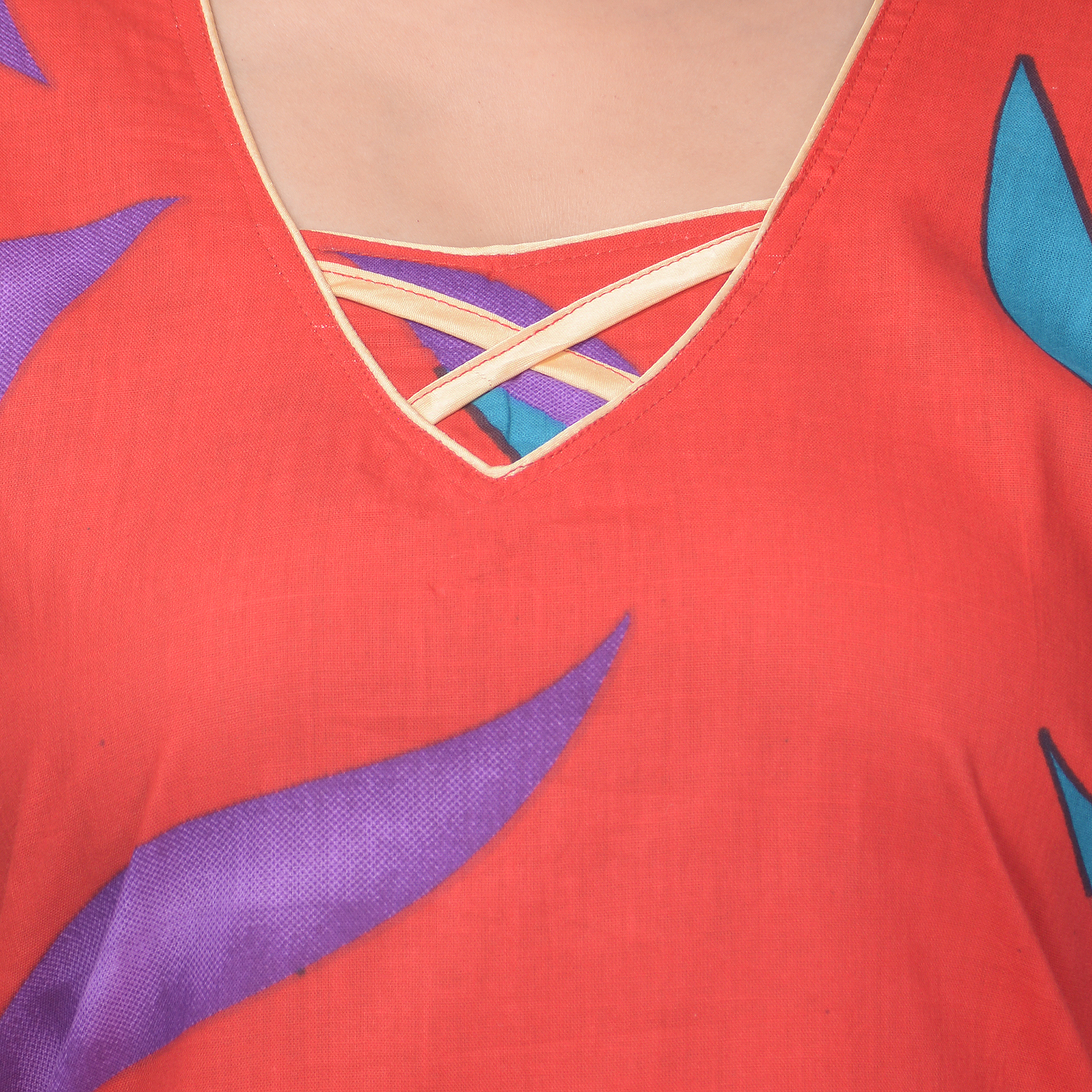 Cotton Nighty - Premium Cotton, Large And Xl Sizes Available, Assorted Colors And Prints, Front Design