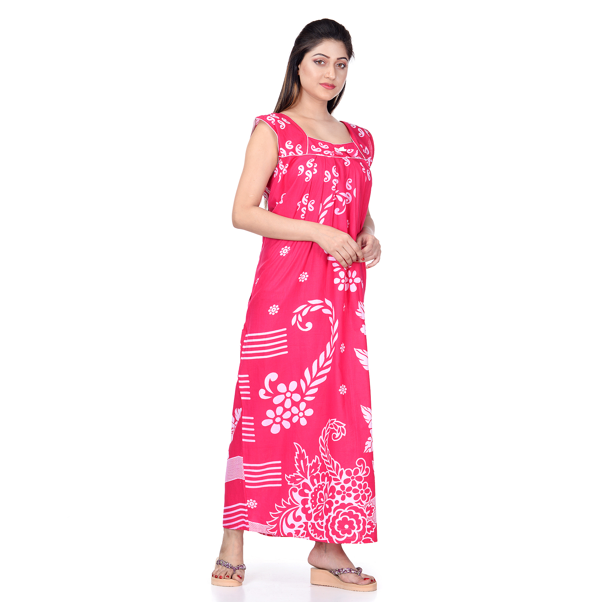 Assorted Colours And Print Cotton Nighty