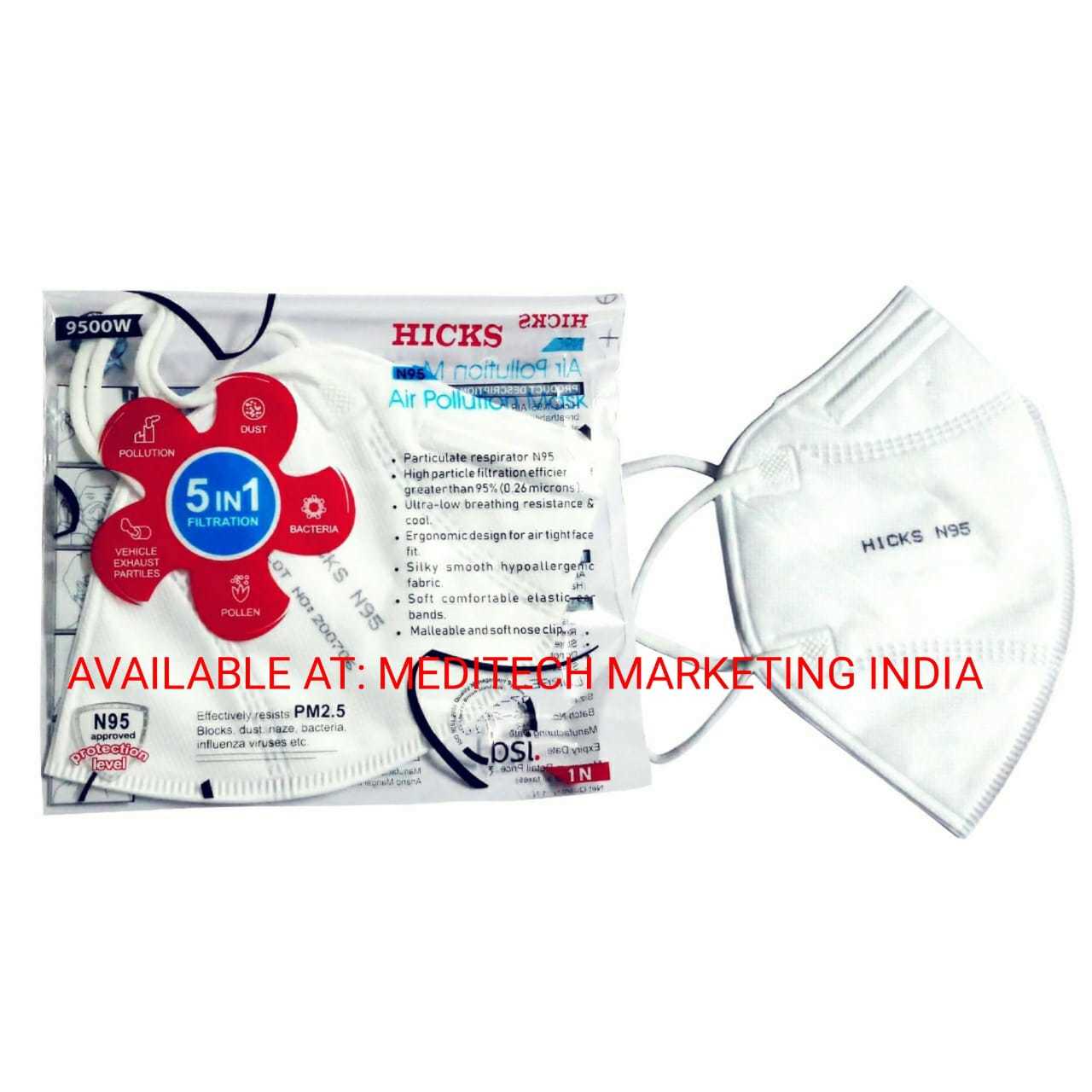 N95 Mask - Hypoallergenic Fabric, Ergonomic Design | 95% Filtration Efficiency, Ultra-low Breathing Resistance, Soft Elastic Ear Bands