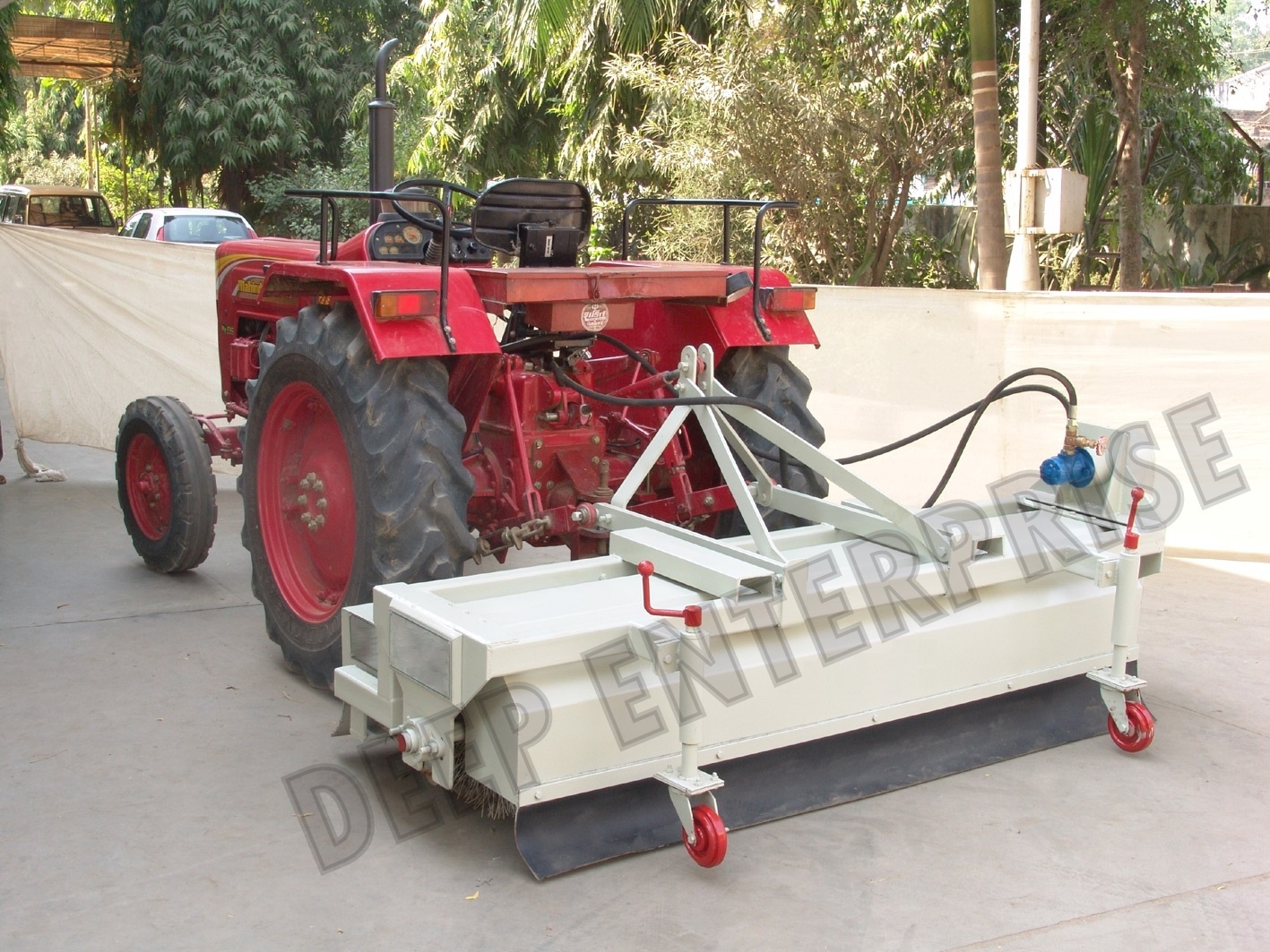 Road Sweeper (Broomer) - Steel, 1500x1000x800 Mm, Teal | 5 Hp Engine, 1.2 M Broom Width, Durable Design, Easy Operation, Efficient Cleaning