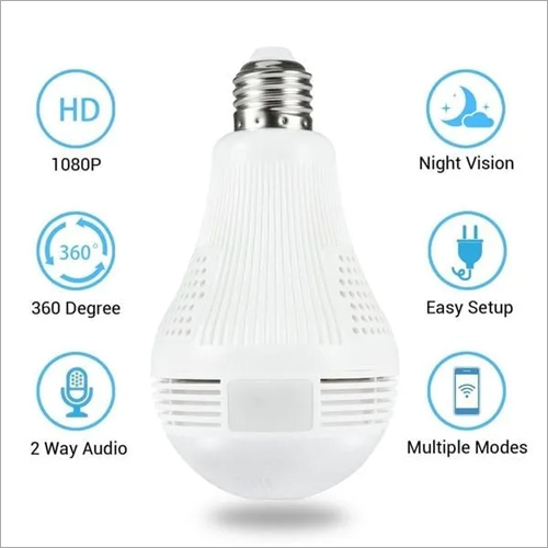 White 1080P Bulb Camera