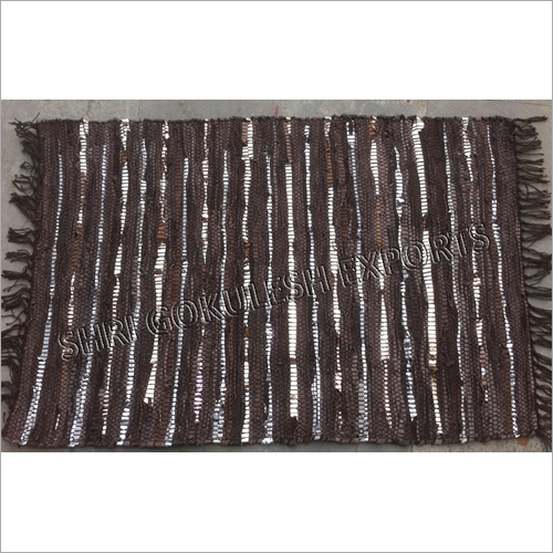 Leather Flat Weave Floor Rugs Back Material: Woven Back