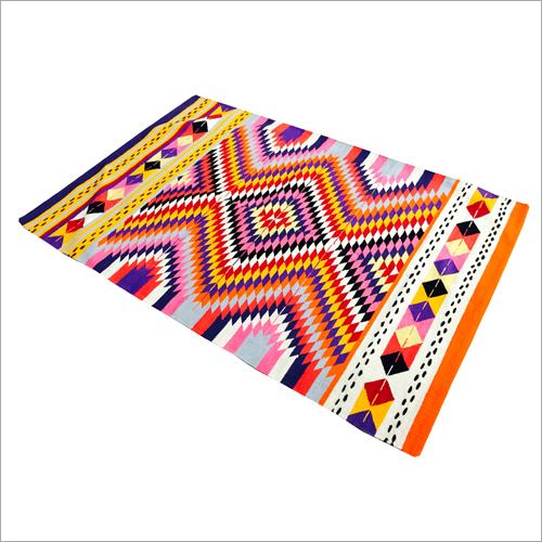 Flat Weave Pure Cotton Rugs - Rectangular, Customized Design, 2cm Thick | Handmade, Anti-Bacterial, Elegant Patterns for Hotels, Homes, and Bungalows