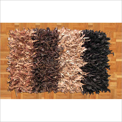 Leather Shaggy Floor Rugs Back Material: Woven Back