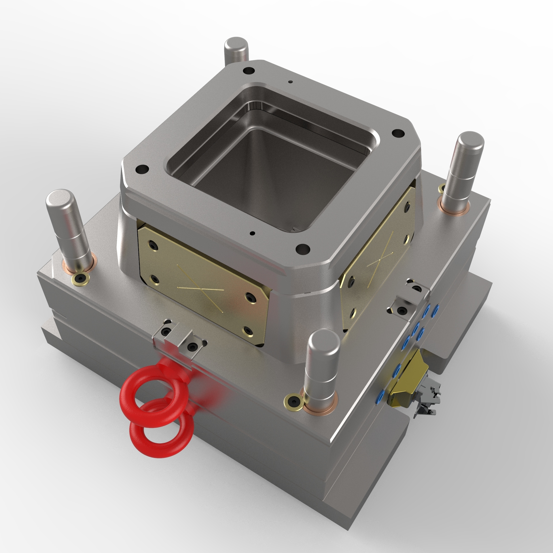 Square Flower Pot Mould - Pp Material, 16x16x16cm Size | 1 Cavity, Hot Runner Point Gate, Precision-machined For Optimal Cooling Efficiency