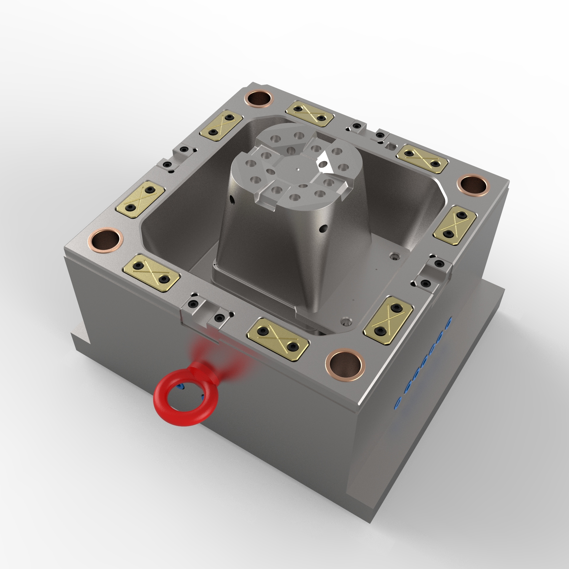 Square Flower Pot Mould - Pp Material, 16x16x16cm Size | 1 Cavity, Hot Runner Point Gate, Precision-machined For Optimal Cooling Efficiency