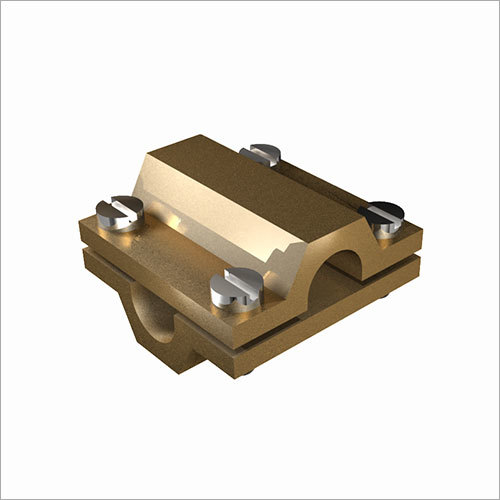 Brass Square Clamp - Customized Size, Golden Color | High Conductivity, Long Life Span, Polished Surface for Electrical Grounding and Bonding Connections