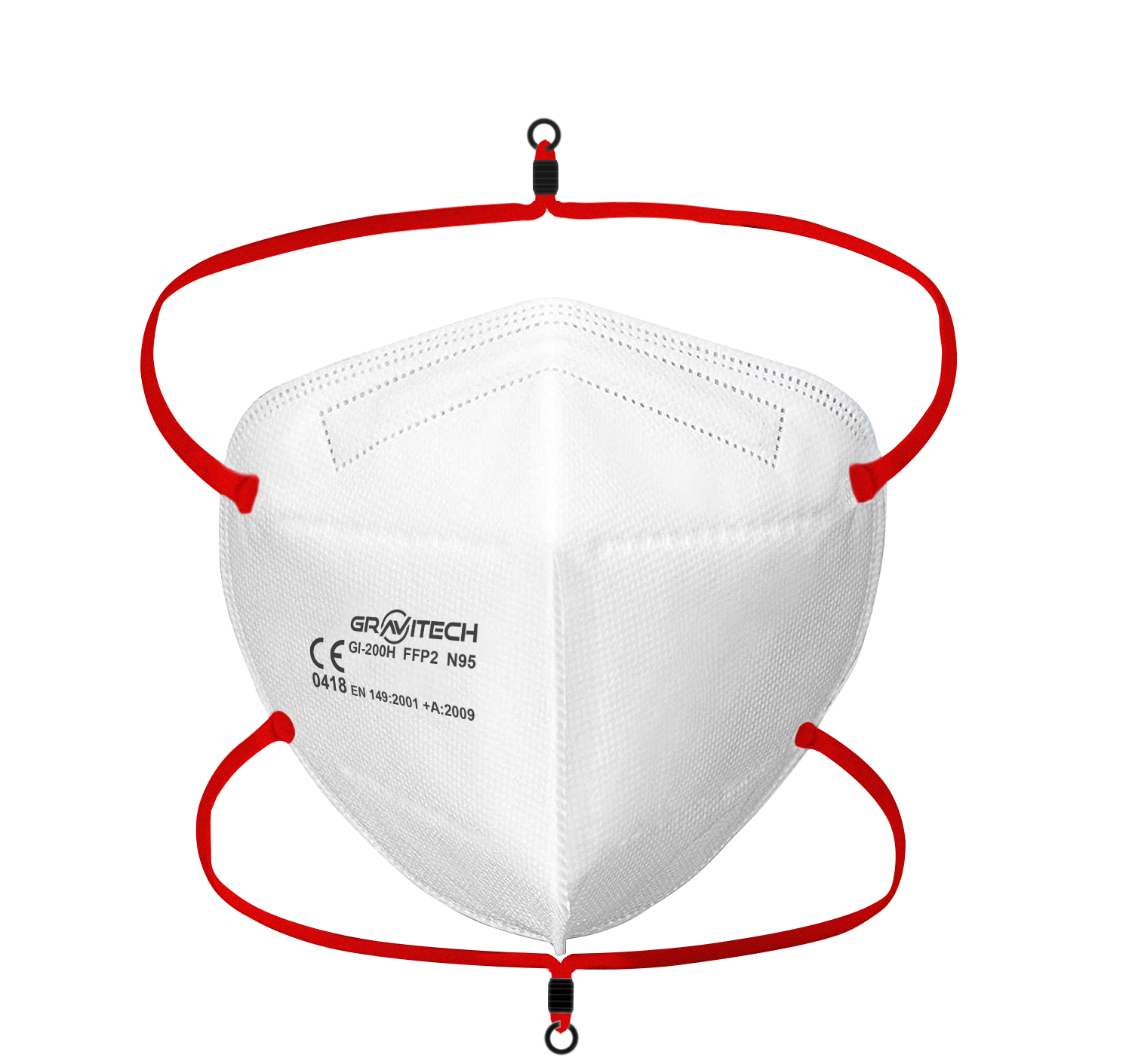 GI-200 N95 Face Mask - Lightweight Less Than 15g, Standard Size, White | Protection Against PM 2.5 Dust, Soft Headbands, Foam Lining for Comfort