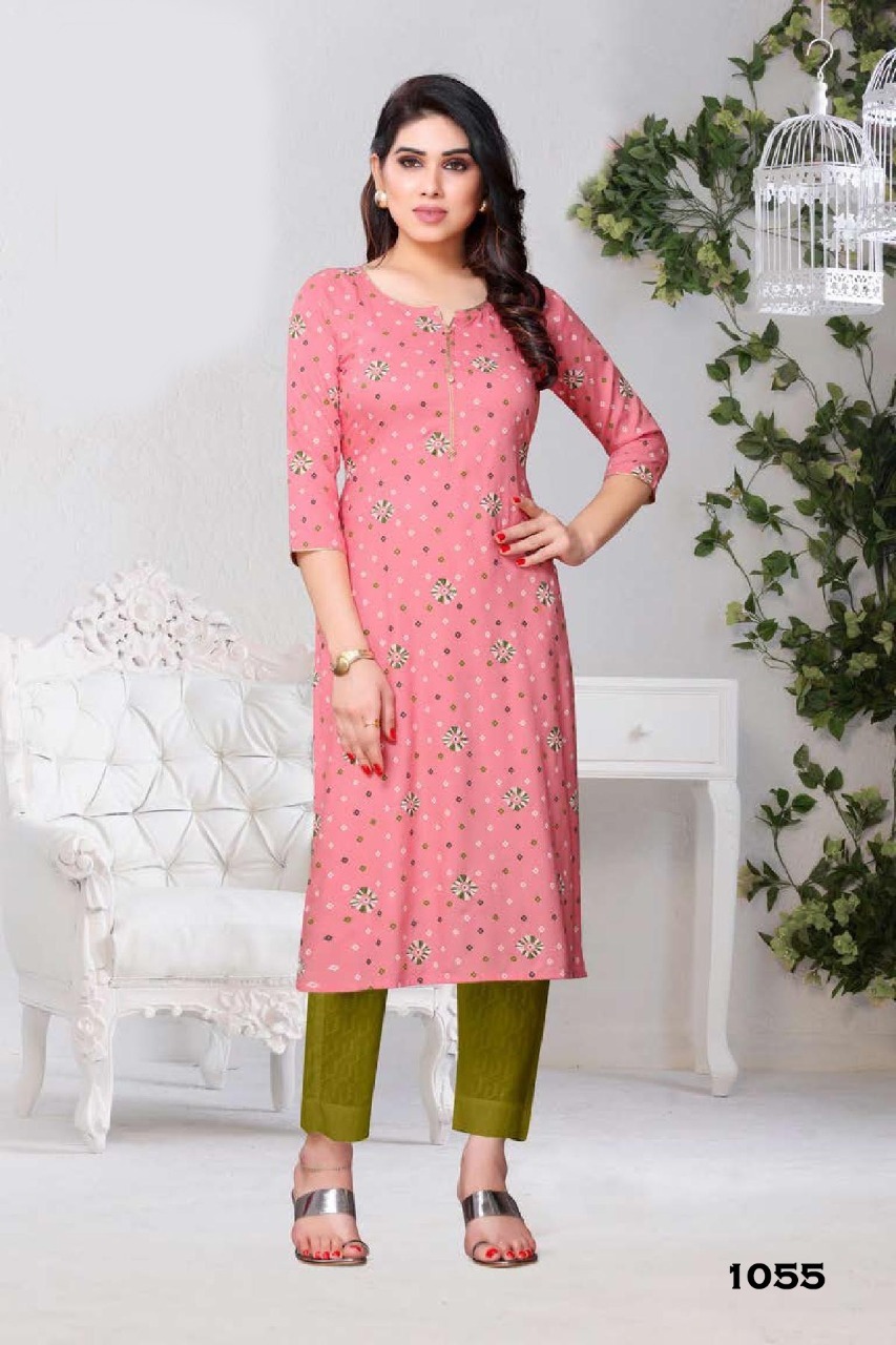 Rayon Print Kurtis Catalogue Set - Rayon Fabric, Sizes M, L, Xl, Xxl, Design-3 | Washable, Printed Pattern, Formal Wear For Ladies, All Seasons