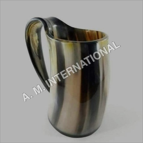 Horn Mug - 8x4 Inches, Natural Color, Durable Antique Imitation Design with Polished Finish