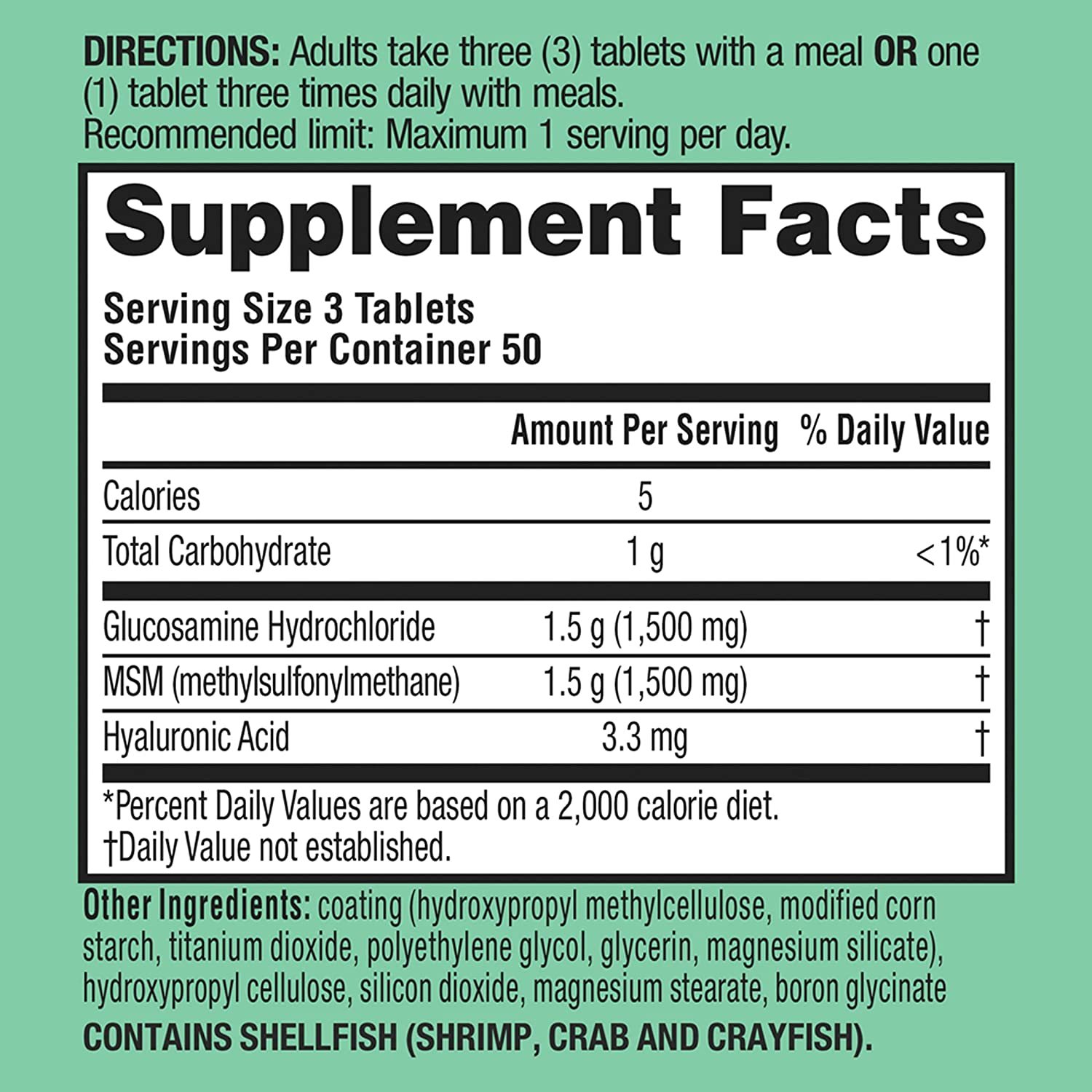 Schiff Glucosamine 1500mg Plus Msm 200 Tabs Efficacy: Promote Healthy & Growth