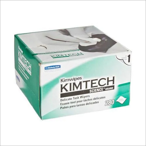 Laboratory Wipes - Plain White, Corrugated Box Packaging with 100 Pieces | 1-Year Warranty by Kimtech