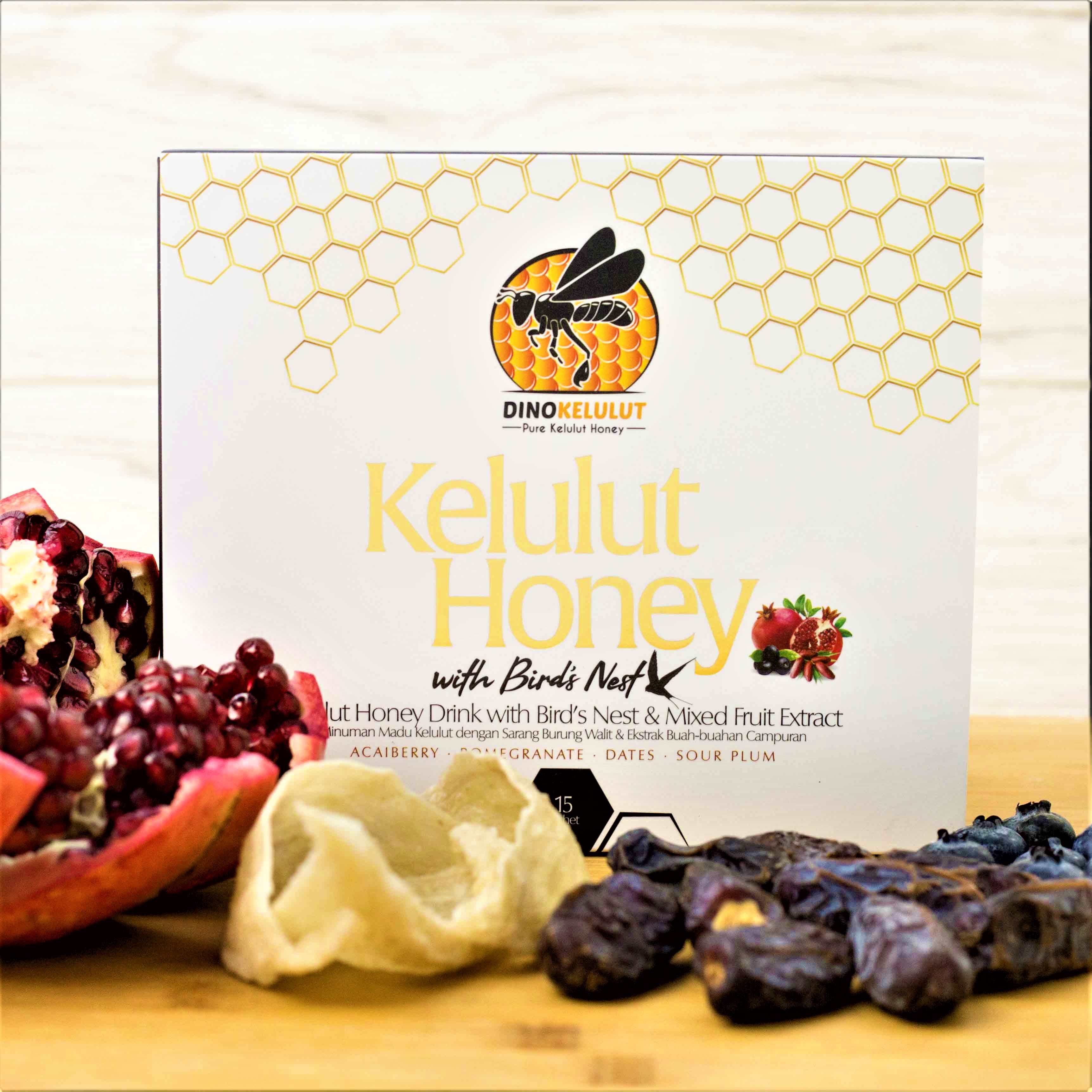 Dino Kelulut Stingless Bee Trigona Honey With Bird Nest And Mixed Fruit Extract Shelf Life: 2 Years