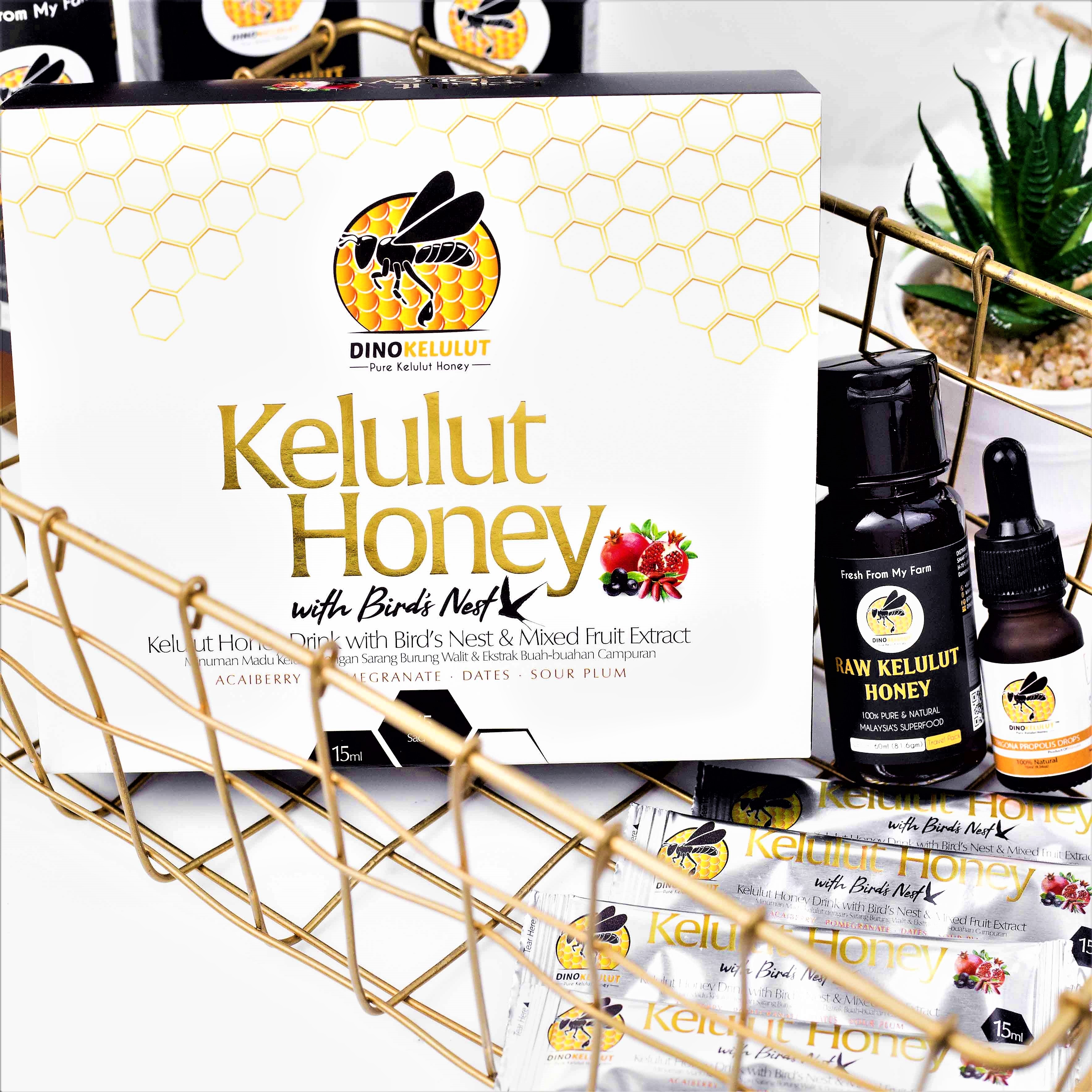 Dino Kelulut Stingless Bee Trigona Honey With Bird Nest And Mixed Fruit Extract Shelf Life: 2 Years