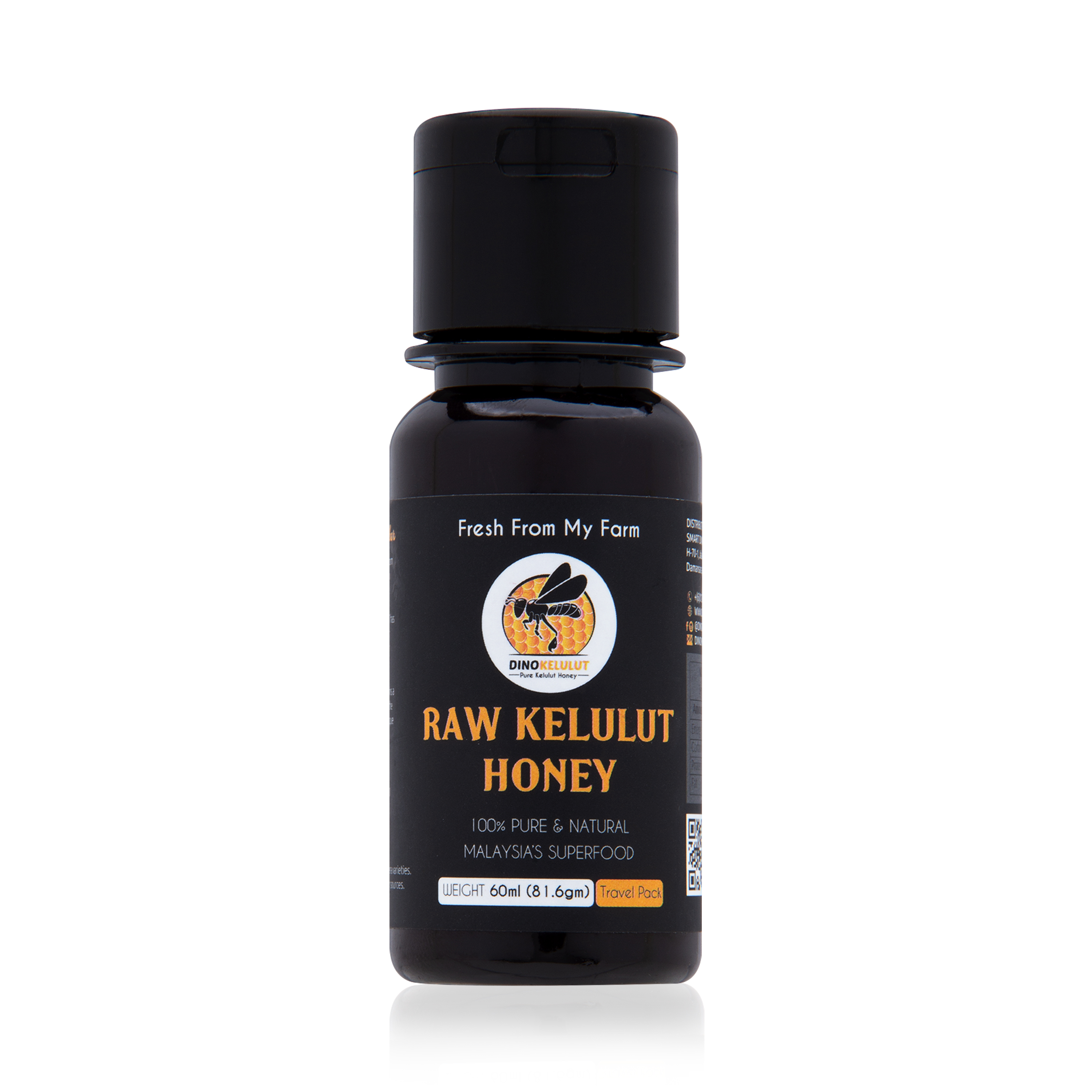 60ml Dino Madu Kelulut Stingless Bee Trigona Honey Additives: None
