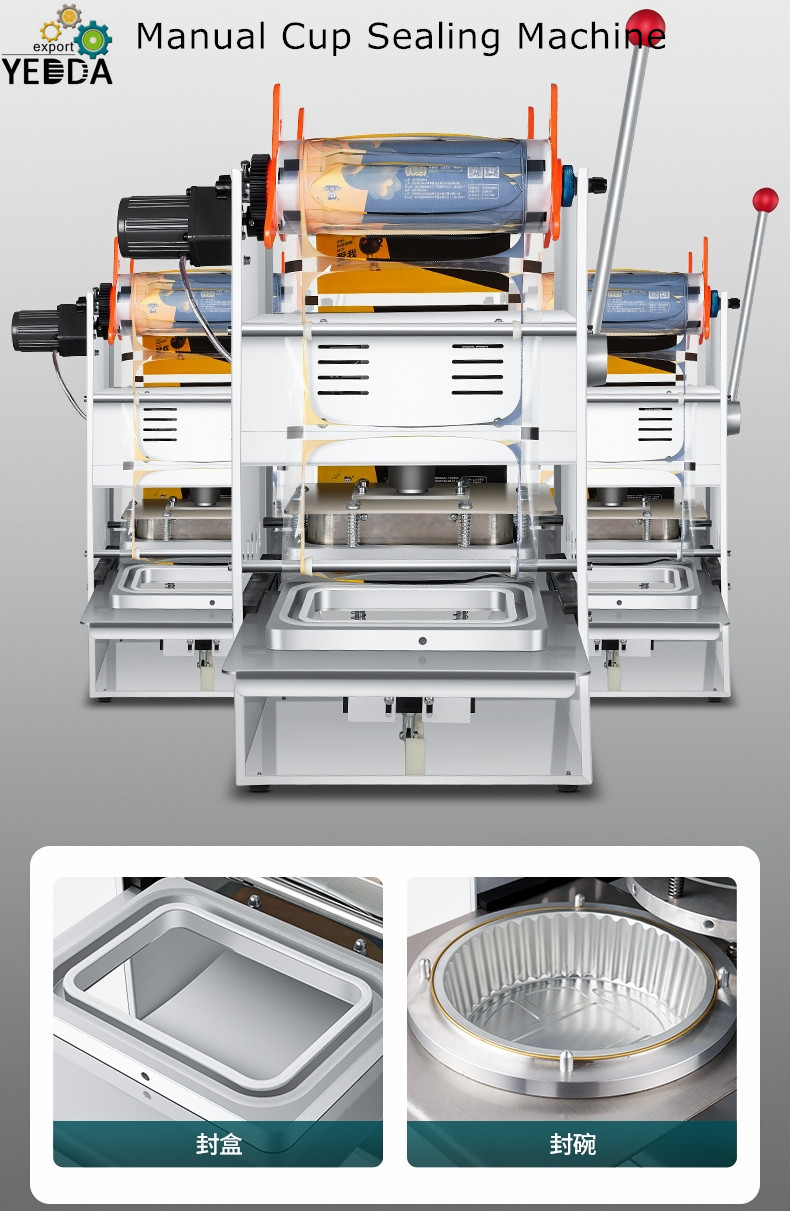 Fast Food Container Sealing Machine - 140x142mm Sealing Size, 400-500 Pcs/h Capacity, Stainless Steel, Automatic, Durable & Rust Proof Design, Computerized Control System