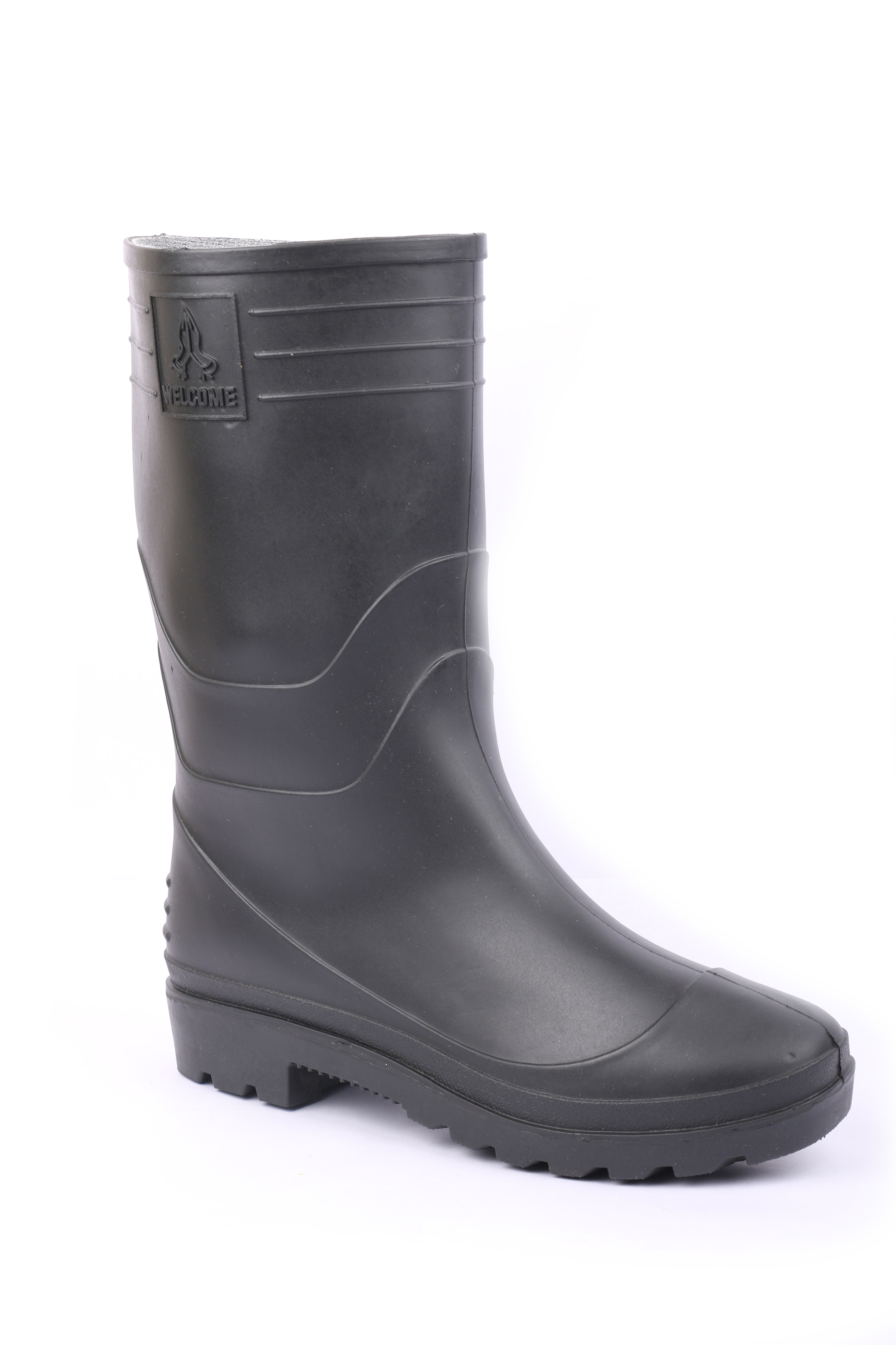 Welcome Black - Pvc Upper, Pvc Insole, Pvc Outsole, Size 6-10 | Black Color, Designed For Men, Comfortable Footwear Option
