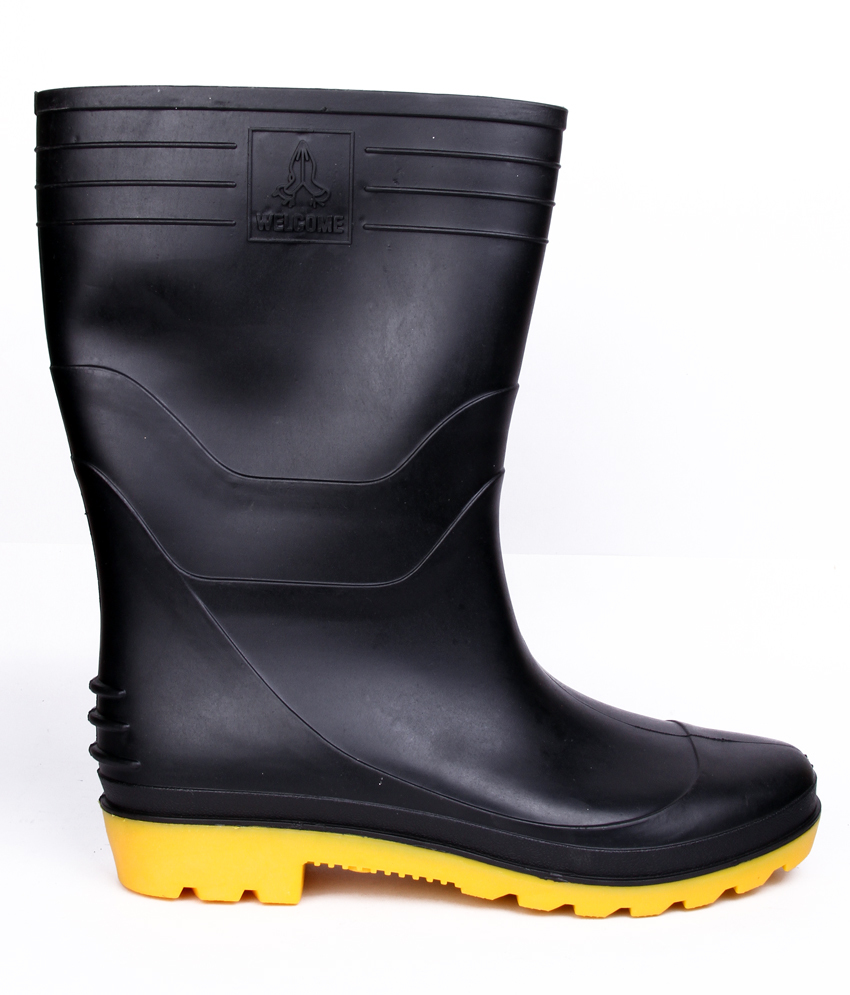 Welcome Yellow - Pvc Black & Yellow Sneakers | Men's Size 6-10, Durable Pvc Insole & Outsole, Stylish And Comfortable Footwear
