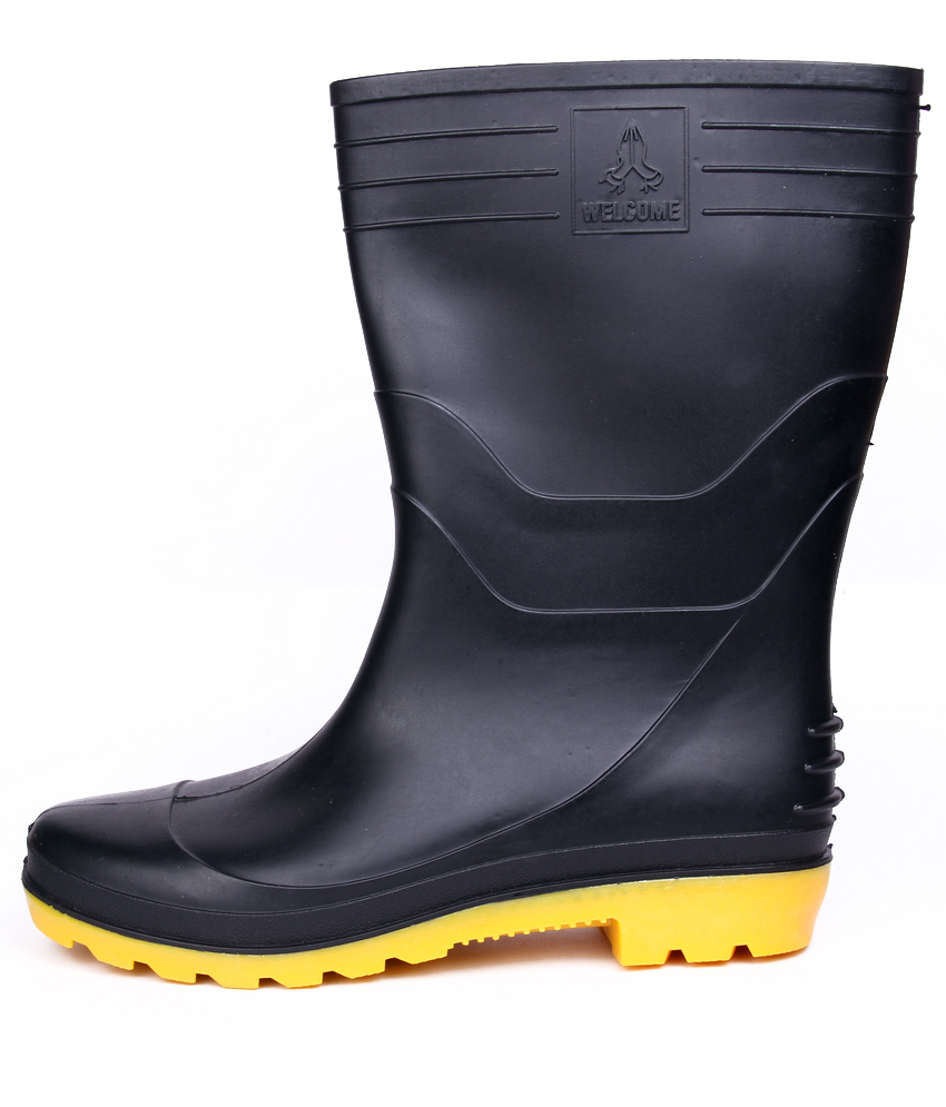 Welcome Yellow - Pvc Black & Yellow Sneakers | Men's Size 6-10, Durable Pvc Insole & Outsole, Stylish And Comfortable Footwear