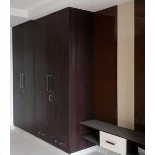 Eco-Friendly Black Wooden Wardrobe