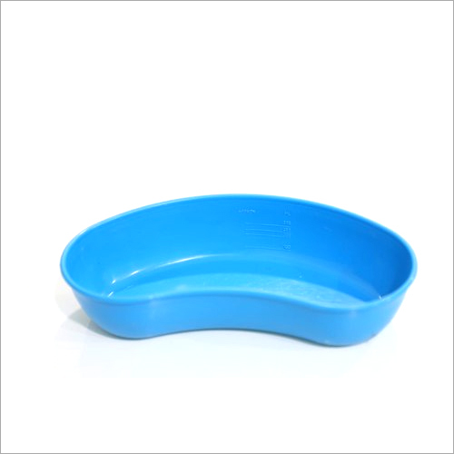 Pp Kidney Tray - Plastic, 500ml/750ml Size, Blue Color, Rigid Hardness, Kidney Shape, 260-55 X 75 Mm / 210-55 X 45 Mm Dimensions, 1 Year Warranty