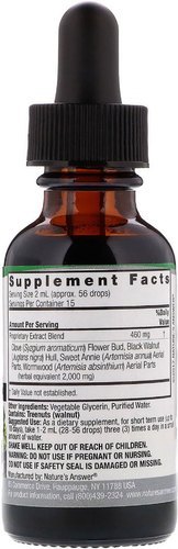 Natures Answer Black Walnut And Wormwood Complex Alcohol Free Extract Efficacy: Promote Healthy & Growth