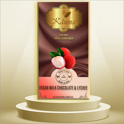 वेगन मिल्क चॉकलेट और लीची पैक का साइज़: 5 Kg बॉक्स