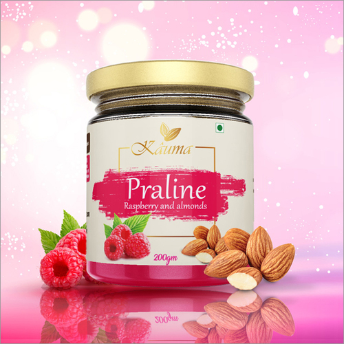 Praline Raspberry and Almonds Spread - 200 Gram, Light Brown Color, Almond Flavor, Made with Roasted Almonds and Coconut Sugar